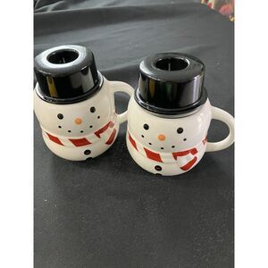 Williams Sonoma‎ BonJour Hot Chocolate Snowman Mugs Set Of 2